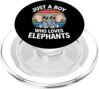 Just A Boy Who Loves Elephants Jungle Animals Lover PopSockets PopGrip for MagSafe