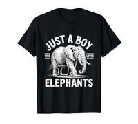Just A Boy Who Loves Elephants Safari Retro Zoo T-Shirt
