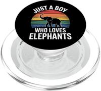 Just A Boy Who Loves Elephants Wildlife Conservation Lovers PopSockets PopGrip for MagSafe