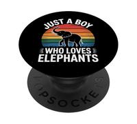 Just A Boy Who Loves Elephants Wildlife Safari Nature PopSockets Adhesive PopGrip