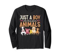 Just A Boy who Loves Farm Animals Farm Farmer Long Sleeve T-Shirt