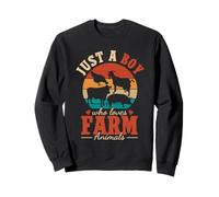Just A Boy who Loves Farm Animals Vintage Farming Farmer Sweatshirt