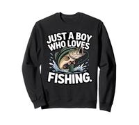 Just A Boy Who Loves Fishing Cute Bass Fish Sweatshirt