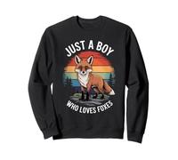 Just A Boy Who Loves Foxes Animal Lover Kids Boys Fox Sweatshirt