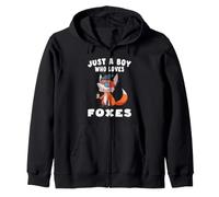 Just A Boy Who Loves Foxes Zip Hoodie