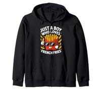 Just a Boy Who Loves French Fries Teen Boys Toddler Kid Zip Hoodie
