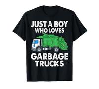 Just A Boy Who Loves Garbage Trucks Kids Vehicles Trash T-Shirt