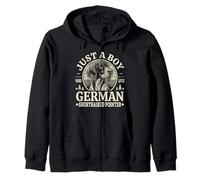 Just a Boy Who Loves German Shorthaired Pointer GSP Retro Zip Hoodie