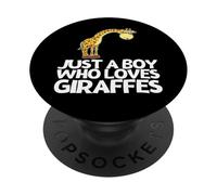 Just A Boy Who Loves Giraffes Funny Giraffe PopSockets Adhesive PopGrip