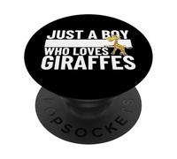 Just A Boy Who Loves Giraffes Funny Giraffe PopSockets Adhesive PopGrip