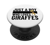 Just A Boy Who Loves Giraffes Funny Giraffe PopSockets Adhesive PopGrip
