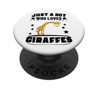 Just A Boy Who Loves Giraffes Funny Giraffe PopSockets Adhesive PopGrip