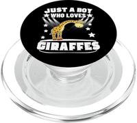 Just A Boy Who Loves Giraffes Funny Giraffe PopSockets PopGrip for MagSafe