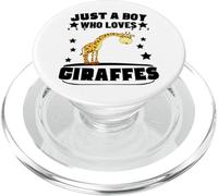 Just A Boy Who Loves Giraffes Funny Giraffe PopSockets PopGrip for MagSafe