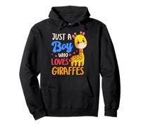 Just A Boy Who Loves Giraffes Wild Animal Cute Giraffe Pullover Hoodie