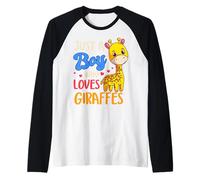 Just A Boy Who Loves Giraffes Wild Animal Cute Giraffe Raglan Baseball Tee