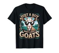 Just a Boy Who Loves Goats Boys Kids Goat Boy Teen Farmer T-Shirt