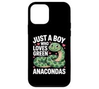 Just A Boy Who Loves Green Anacondas Cute Snake Lovers Case for iPhone 12 mini