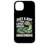 Just A Boy Who Loves Green Anacondas Cute Snake Lovers Case for iPhone 14 Plus