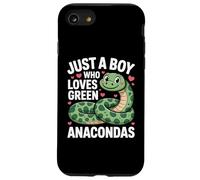 Just A Boy Who Loves Green Anacondas Cute Snake Lovers Case for iPhone SE (2020) / 7/8
