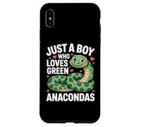 Just A Boy Who Loves Green Anacondas Cute Snake Lovers Case for iPhone XS Max