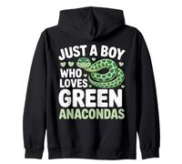 Just A Boy Who Loves Green Anacondas Funny Reptile Lovers Zip Hoodie