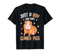 Just a Boy who Loves Guinea Pigs Kids Boys Guinea Pig T-Shirt, Men, Black, Small