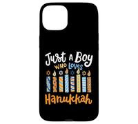 Just A Boy Who Loves Hanukkah Jewish Chanukah Festival Case for iPhone 15 Plus