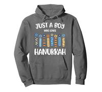 Just a Boy Who Loves Hanukkah Jewish Chanukah Men Boys Pullover Hoodie, Adult Unisex, Asphalt Grey, X-Large