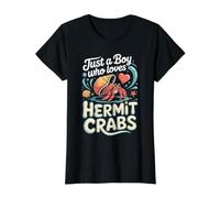 Just a Boy Who Loves Hermit Crabs Hermie Pet Crab Value Graphic T-Shirt, Women, Black, L