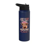 Just A Boy Who Loves Highland Cows Hairy Cattle Farmer Stainless Steel Insulated Water Bottle