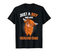 Just A Boy Who Loves Highland Cows T-Shirt, Men, Black, X-Large