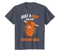Just A Boy Who Loves Highland Cows T-Shirt, Youth, Heather Blue, X-Small