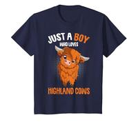 Just A Boy Who Loves Highland Cows T-Shirt, Youth, Navy Blue, 4T