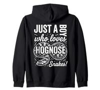Just A Boy Who Loves Hognose Snakes Retro Reptile Zip Hoodie