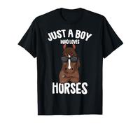 Just a Boy who loves Horses Equestrian Horseback Riding Kids T-Shirt