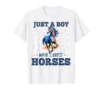 Just A Boy Who Loves Horses Kids Horseback Riding Equestrian T-Shirt