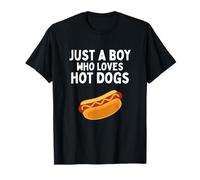 Just A Boy Who Loves Hot Dogs Funny Hot Dog Lover Humor T-Shirt