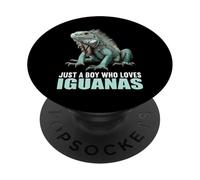 Just a Boy who loves Iguanas. guanas Iguana PopSockets Adhesive PopGrip