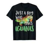 Just A Boy Who Loves Iguanas Pet Owner Cute Funny Lizard T-Shirt