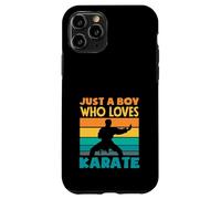 Just A Boy Who Loves Karate Retro Sunset Fighter Karate Case for iPhone 11 Pro