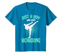 Just a Boy who Loves Kickboxing Kickboxer Kids Boys T-Shirt, Youth, Sapphire Blue, 3T