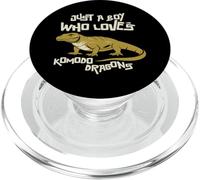 Just A Boy Who Loves Komodo Dragons Reptile Animals Gift PopSockets PopGrip for MagSafe