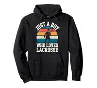 Just A Boy Who Loves Lacrosse Field Sport Kids Lacrosse Pullover Hoodie
