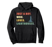 Just A Boy Who Loves Lighthouses Funny retro Lighthouse Pullover Hoodie