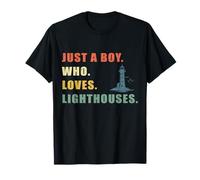 Just A Boy Who Loves Lighthouses Funny Retro Lighthouse T-Shirt