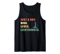 Just A Boy Who Loves Lighthouses Funny Retro Lighthouse Tank Top