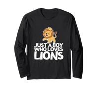 Just A Boy Who Loves Lions Funny Lion Long Sleeve T-Shirt