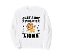 Just A Boy Who Loves Lions Funny Lion Sweatshirt