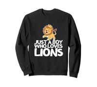 Just A Boy Who Loves Lions Funny Lion Sweatshirt